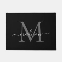 Eleganter Schwarz-weißer Name für Monogramm-Skript