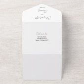 Eleganter schwarz-weißer QR-Code Hochzeit All In One Einladung (Außenbereich)