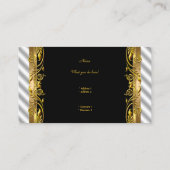 Eleganter Schwarz-weißer Silbergoldbrauner Florenr Visitenkarte (Rückseite)