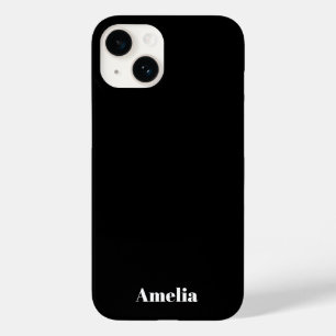 Eleganter Schwarz-weißer Skriptname Personalisiert Case-Mate iPhone 14 Hülle
