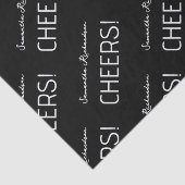 Eleganter Schwarz-weißer Skriptname Seidenpapier (Detail)