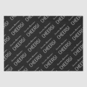 Eleganter Schwarz-weißer Skriptname Seidenpapier (Vorderseite)