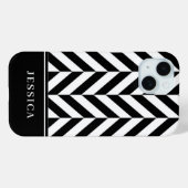 Eleganter schwarz-weißer Streifen Case-Mate iPhone Hülle (Rückseite (Horizontal))