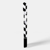 Eleganter schwarz-weißer Streifen Case-Mate iPhone Hülle (Rückseite / Links)