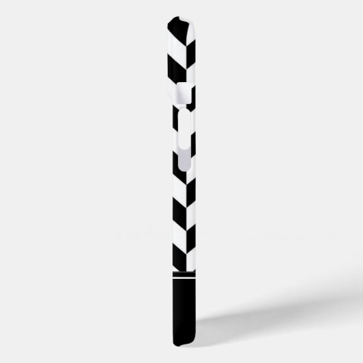 Eleganter schwarz-weißer Streifen Case-Mate iPhone Hülle (Rückseite / Links)