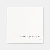 Eleganter Schwarz-weißer Trendy Minimal Custom Serviette (Vorderseite)