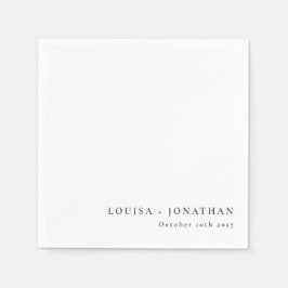 Eleganter Schwarz-weißer Trendy Minimal Custom Serviette