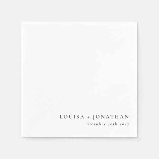 Eleganter Schwarz-weißer Trendy Minimal Custom Serviette (Vorderseite)