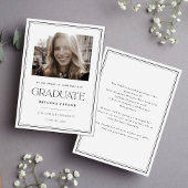 Eleganter Schwarz-weißer Typografie-Abschluss Ankündigung