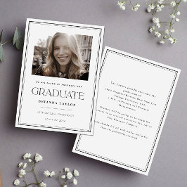 Eleganter Schwarz-weißer Typografie-Abschluss Ankündigung