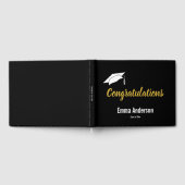 Eleganter Schwarz-weißer und Gold-Abschluss Gästebuch (Voll)