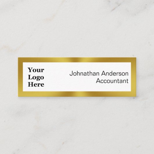 Eleganter Schwarz-weißer und goldener Logo- und QR Telefonnummerkarte (Vorderseite)