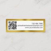 Eleganter Schwarz-weißer und goldener Logo- und QR Telefonnummerkarte (Rückseite)