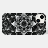 Eleganter Schwarz-weißer Verzierter Floral iPhone Case-Mate iPhone Hülle (Rückseite (Horizontal))