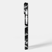 Eleganter Schwarz-weißer Verzierter Floral iPhone Case-Mate iPhone Hülle (Rückseite / Links)