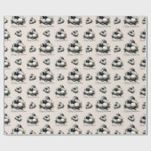 Eleganter schwarzbeiger Elfenbein Weihnachtsschmuc Geschenkpapier (Flach)