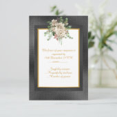 ELEGANTER SCHWARZEMBOSSEKTER LAYER FLORAL CUSTOM U RSVP KARTE (Stehend Vorderseite)