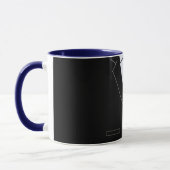 Eleganter schwarzer Anzug u. blaue Hals-Krawatte - Tasse (Links)