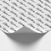 Eleganter, schwarzer, benutzerdefinierter Skriptna Geschenkpapier (Ecke)