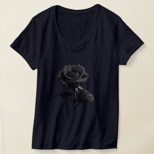 Eleganter Schwarzer Blume T - Shirt (Ablage )