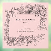 Eleganter Schwarzer Blumenrahmen Salon Florist auf Fensteraufkleber (Blatt 3)