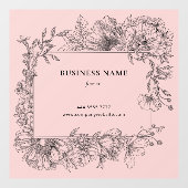 Eleganter Schwarzer Blumenrahmen Salon Florist auf Fensteraufkleber (Blatt)