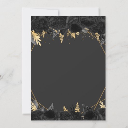 Eleganter Schwarzer Blütenschmetterling süß 16 Einladung (Rückseite)