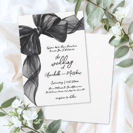 Eleganter schwarzer Bogen - Whimsical Hochzeit Einladung