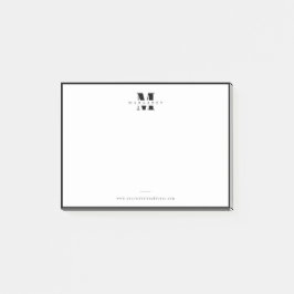 Eleganter schwarzer Border, fett einfacher Monogra Post-it Klebezettel