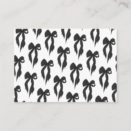Eleganter Schwarzer Bow verbindet das Brautparty d Begleitkarte (Rückseite)