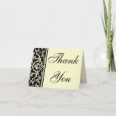 Eleganter schwarzer Brocade-Rahmen Danke, dass Sie Dankeskarte (Vorderseite)