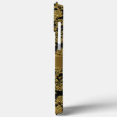 Eleganter schwarzer Damaskus Case-Mate iPhone Hülle (Rückseite / Links)