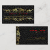Eleganter schwarzer Damaskus-Goldrahmen Visitenkarte (Vorne/Hinten)
