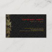 Eleganter schwarzer Damaskus-Goldrahmen Visitenkarte (Rückseite)