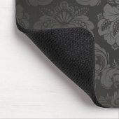 Eleganter schwarzer Damast Mousepad (Ecke)