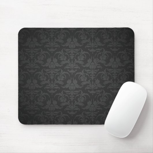 Eleganter schwarzer Damast Mousepad (Mit Mouse)