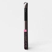 Eleganter schwarzer Damast und Streifen Case-Mate iPhone Hülle (Hinten/Links)