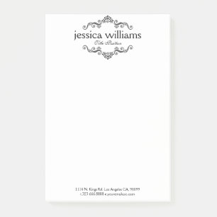 Eleganter Schwarzer Dekorativer Rahmen Post-it Klebezettel