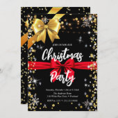 Eleganter schwarzer Diamant, goldenes Band, Konfet Einladung (Vorne/Hinten)