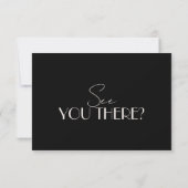 Eleganter schwarzer Elfenbein-Hochzeits-QR-Code im RSVP Karte (Rückseite)