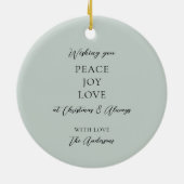 Eleganter schwarzer Elfenbeinwald Weihnachtsschmuc Keramik Ornament (Hinten)