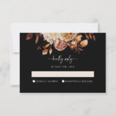 Eleganter Schwarzer Fall RSVP Karte (Vorderseite)