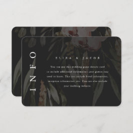 Eleganter Schwarzer Flora-Hochzeitgast Detail RSVP Karte