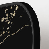 Eleganter schwarzer Floral-Aquarell-Name Pickleball Schläger (Linke Seite)