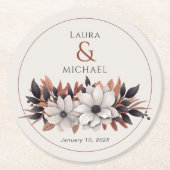 Eleganter Schwarzer Florensturm Runder Pappuntersetzer (Vorderseite)