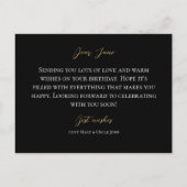 Eleganter Schwarzer Foto Rahmen und Text Postkarte (Rückseite)