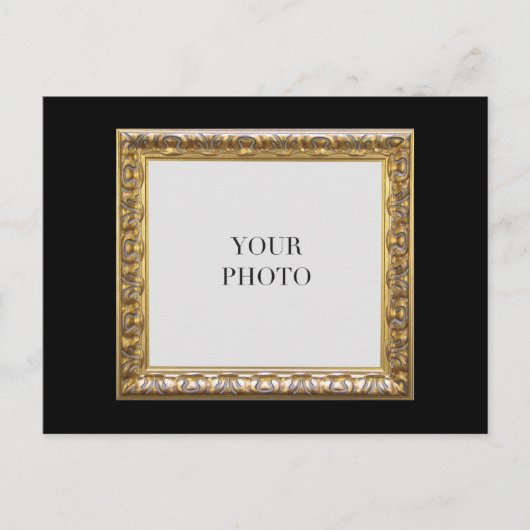 Eleganter Schwarzer Foto Rahmen und Text Postkarte (Vorderseite)