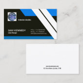 Eleganter schwarzer futuristischer Verkaufsleiter Visitenkarte (Vorne/Hinten)