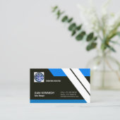 Eleganter schwarzer futuristischer Verkaufsleiter Visitenkarte (Stehend Vorderseite)