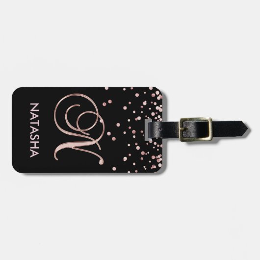 Eleganter schwarzer gepäckanhänger (Vorderseite horizontal)